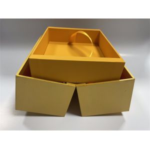 CMYK / Pantone Printing Folding Paper Boxes Yellow Rectangle Cardboard Box