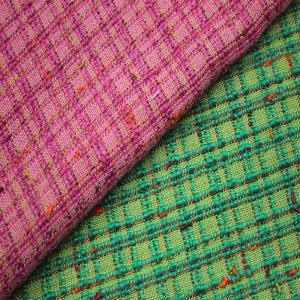 Stock Luxury New Design 100 Polyester Yarn Dyed Tweed Fabric for Plus Size Women
