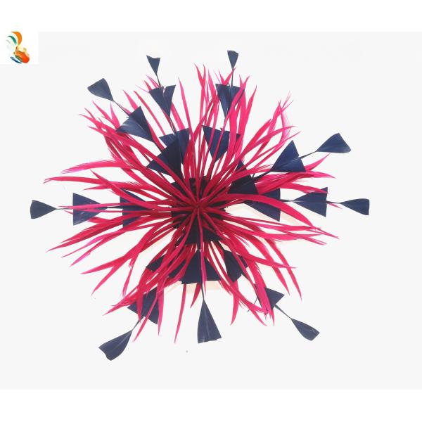 15*15 CM Stripped Goose Feather Flower Mount with Biot Feather and Wire