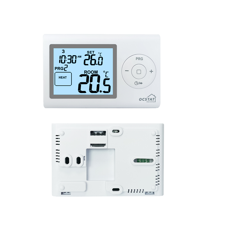 Green Backlight Color Boiler Temperature Control Thermostat White Color