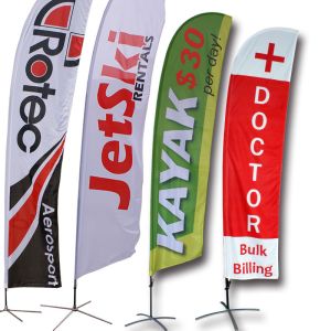 Aluminum Advertising Beach Flag Banner / Custom Made Flags And Banners