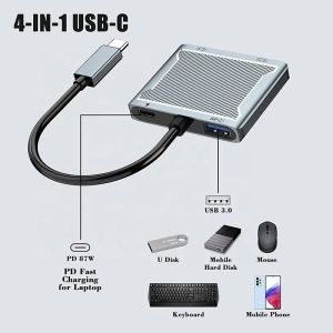 USB C Type C Interface Connector Dual HDMI Adapter 4K 4 In 1 USB 3.0 Hub For