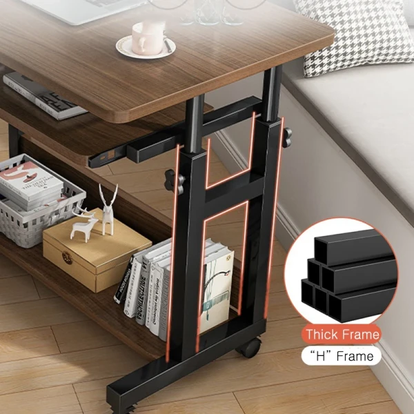 Home Study Computer Desk Multi Functional Foldable and Adjustable Mobile Bedside Student Writing Office Storage Learning