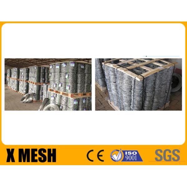 Galvanized Barbed Wire With Four Barb Type Reverse Twist High Tensile For Military Security