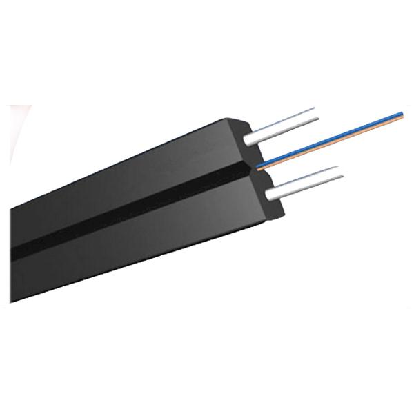 Black LSZH Sheath FTTH Optical Fibre In Computer Network With 2*0.45mm Steel