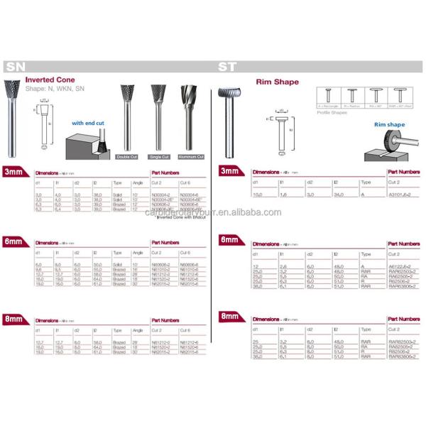 OEM All Types Customized Rotary Cutter Tungsten Carbide Drill Bits Carbide Set Tungsten Carbide Rotary Burr Files