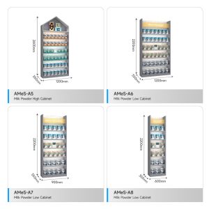 Round Edge High Cabinet Iron Powder Coated Display Cabinet for Baby Formula with