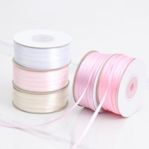 3mm Narrow Assorted Color Custom High Durability Polyester Satin Ribbon for Gift