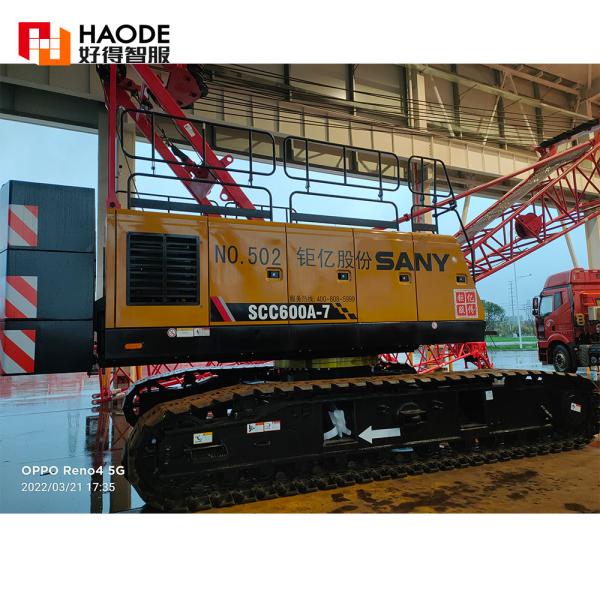 60Ton Max. Lifting Load Crawler Crane SCC600 With Sany Hydraulic Valve In Good Condition