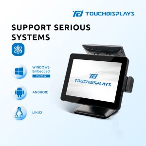 1024x768 Touch Screen POS Machine 15 Inch With Dual Screen
