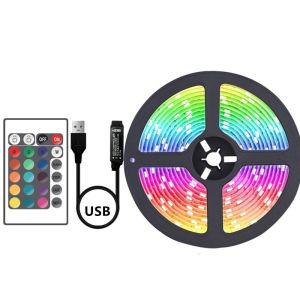 5m RGB Strip Light Set 24Keys Bluetooth 5V RGB SMD 5050 LED IP20 For TV Light