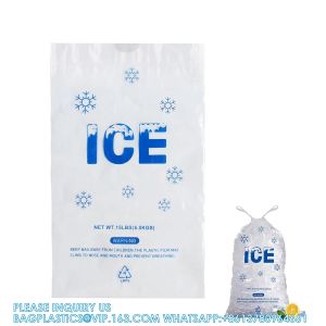 China 15 Lb. Plastic Drawstring Ice Bags 14 X 24 Inch Heavy-Duty Plastic Ice Bags With Plastic Draw String 2.8mil on sale