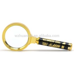 Kids Pocket Flat Handheld Illuminated Magnifiers , Hand Held Magnifying Glass 8x