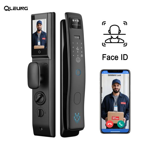 Qleung S958Max 3D Face Recognition Video Intercom Automatic Lock Fingerprint