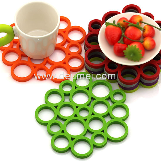 Heat Resistant Circular Bubble Shape Heat Proof Mat Kitchen Table Silicone Mat