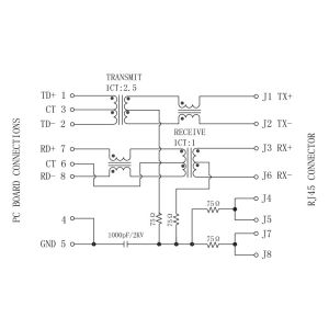 J0073D01BNL Ethernet Magnetic RJ45 Jack LPJ0073BBNL 100Base-T Connectivity