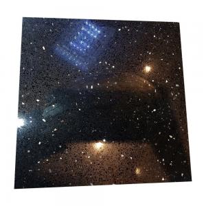 Wholesale Black Galaxy Artificial Quartz Stone Slabs , Black Galaxy Quartz Countertop from china suppliers
