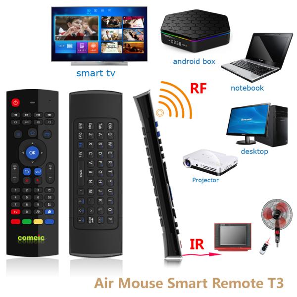 Quality T3 IR Learning Function Mini Wireless Keyboard Air Mouse For Smart TV Box for sale