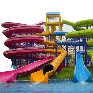Customized Spiral Design Fiberglass Water Slide for Adult Use with High Capacity