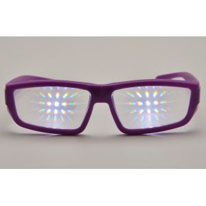 Purple Plastic Diffraction Glasses Use 0.35mm Thickness Lens
