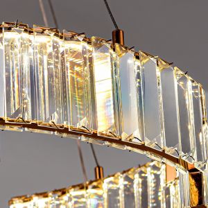 Modern Crystal Pendant Light with Gold Finish 3000-6000K