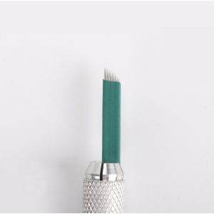 0.20mm 16F Green Microblading Needle for Permanent Makeup Eyebrow Tattoo