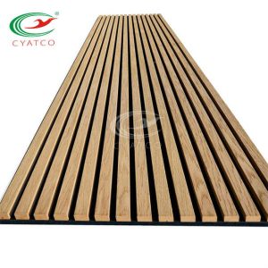 Ceiling Wood Acoustic Wall Panels Practical MDF Polyester Material