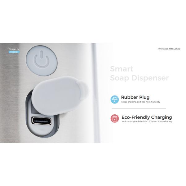 Touch-Free Rechargeable Sensor Liquid Soap Pump Dispenser , Polished Stainless Steel