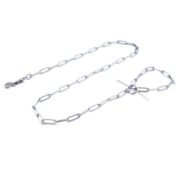 Quality Zinc Plated Pets Choke Chain Dog Tie Out Chain With Heavy Duty Swivel Snap Hook for sale