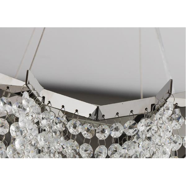 Durable LED Custom Crystal Chandeliers Stainless Steel Lamp Body K9 Primary Crystal