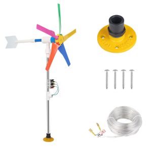 Garden Yard Rainbow Windmills Wind Turbine Weather Vane Spinner Power Generator