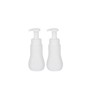 8oz Wavy Shape HDPE Mousse Foaming Bottle With 3cc Output