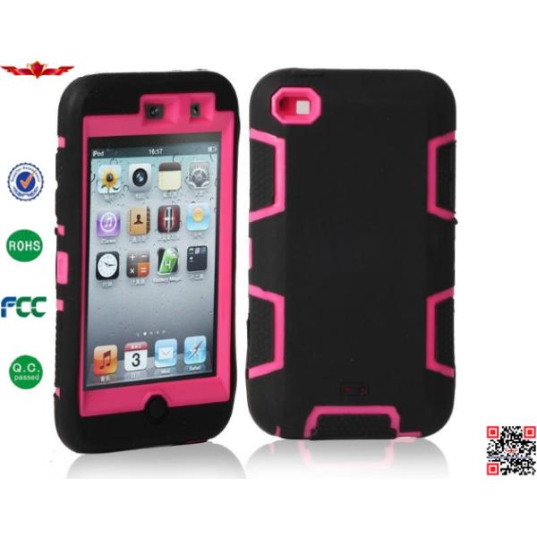 Hot Selling 100% Quality Guaranteed 3 in 1 Hybrid Silicone+PC Cover Cases For Ipod Touch 4
