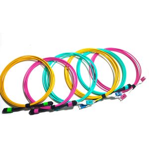 MPO/PC 12 Core OM4 Fiber Patch Cord MPO Fiber Optic Trunk Cable