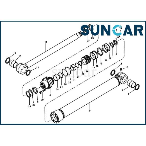14589139 Oil Seal Kit VOE14589139 Boom Cylinder Sealing Kit Fits EC360B EC380D Excavator SUNCARVO.L.VO