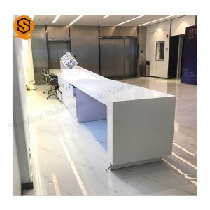 Acrylic Solid Surface Reception Desk Joint Invisible Semi Matt SGS
