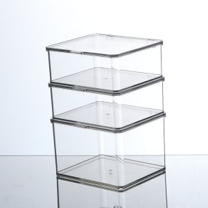 Clear Stackable Storage Bins With Lids, Large Plastic Containers With Handle For