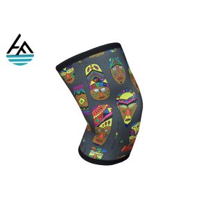 Gray Pattern 7 Neoprene Knee Sleeve , Waterproof Neoprene Knee Cap