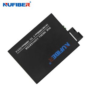 10/100/1000M 20km SM SC Fiber To RJ45 30W POE Converter Switch