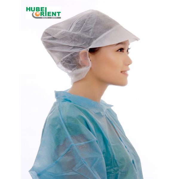 Quality Single Use Polypropylene Non Woven Bouffant Head Cap With Peak for sale