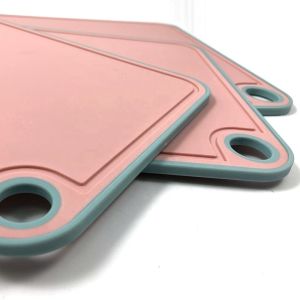 Non-Slip Cutting Boards with Juice Grooves Easy Grip Handle and Dishwasher Safe