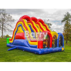 3 Lane Alternate Big Inflatable Obstacle Course With 0.55mm Pvc Material