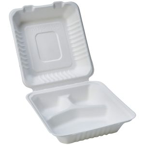 China Degradable PLA Foam 3cp Take Away Food Packaging Disposable Lunch Box on sale