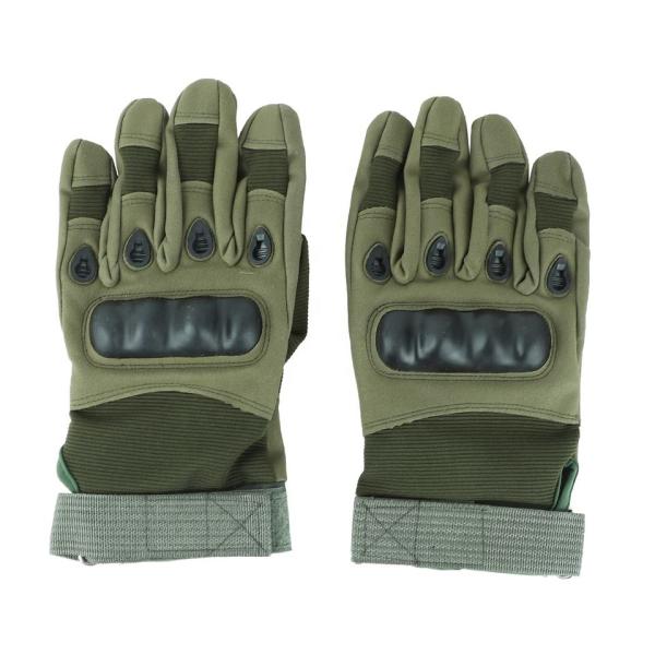 Hook and Loop Wrist Style Hard-Knuckled Microfiber Leather Hand Gloves for Protection