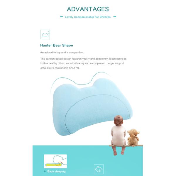 Ergonomic Baby Memory Foam Pillow , Natural Breathable Protective Baby Head Pillow