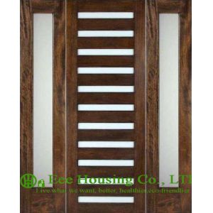 Wholesale Customized Solid Mahogany Entry Door with Laminated glass For Villas from china suppliers