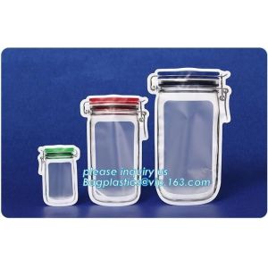 Matte Clear Bags Zip Lock Resealable Packing Grain Food Pouches, Reusable