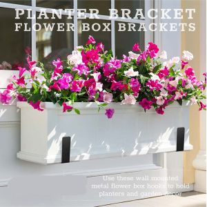 Adjustable Size Window Flower Box Brackets 6 to 12 Inches for Planter Box