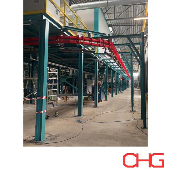 High Capacity Power And Free Overhead Conveying System For Coating Production