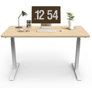 Sturdy Wooden Panel Desk Adjustable Height Office Furniture For Ergonomic